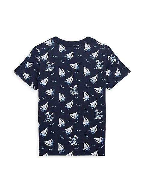 商品Ralph Lauren|Little Boy's & Boy's Polo Bear Sailboat Cotton T-Shirt,价格¥129,第4张图片详细描述