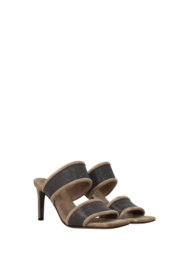 商品Brunello Cucinelli|Sandals Suede Beige Silver,价格¥4789,第2张图片详细描述