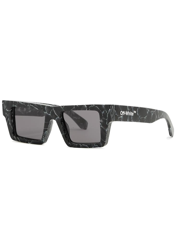 Nassau marbled rectangle-frame sunglasses商品第1张图片规格展示