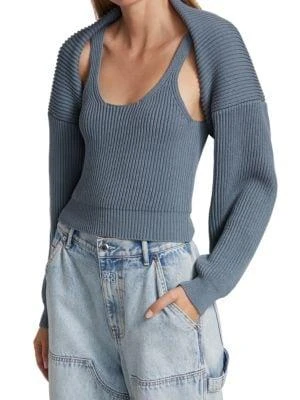 商品Alexander Wang|Cropped Crewneck Shrug,价格¥691,第1张图片