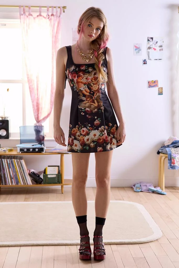 商品Urban Outfitters|UO Bri Double Bow Sleek Satin Mini Dress,价格¥236,第1张图片详细描述