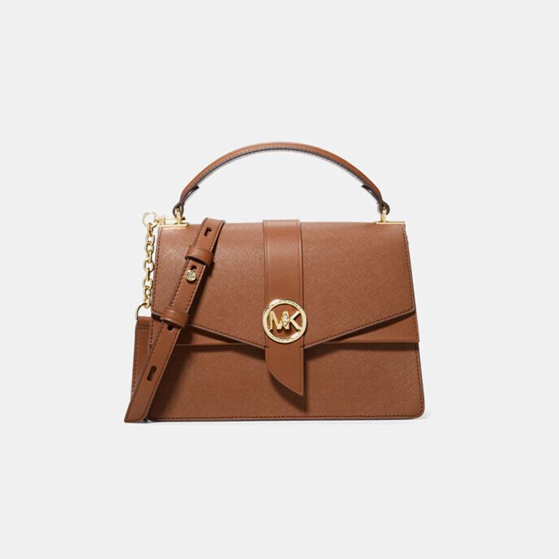 商品[国内直发] Michael Kors|MK 女包 迈克·科尔斯（MICHAEL KORS）棕色小号 皮质手提单肩斜跨包 30H1GGRS2L LUGGAGE,价格¥1722,第1张图片