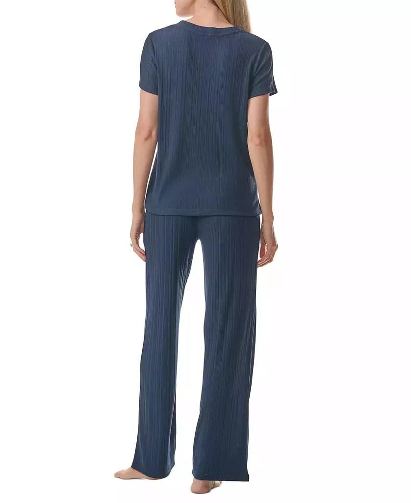 商品Tommy Hilfiger|Women's 2-Pc. Short-Sleeve Ribbed Pajamas Set,价格¥155,第2张图片详细描述