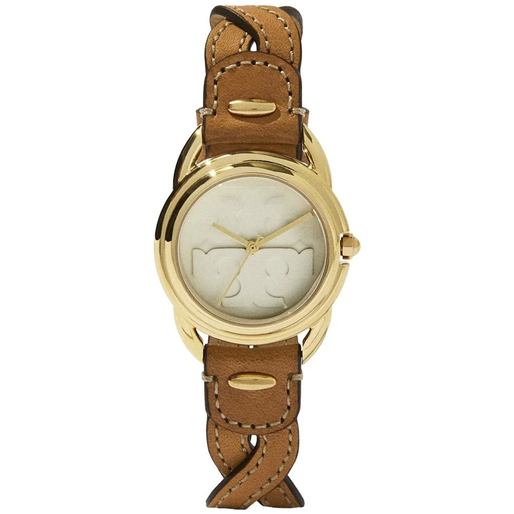 商品Tory Burch|Women's The Miller Brown Braided Leather Strap Watch 32mm,价格¥1431,第4张图片详细描述