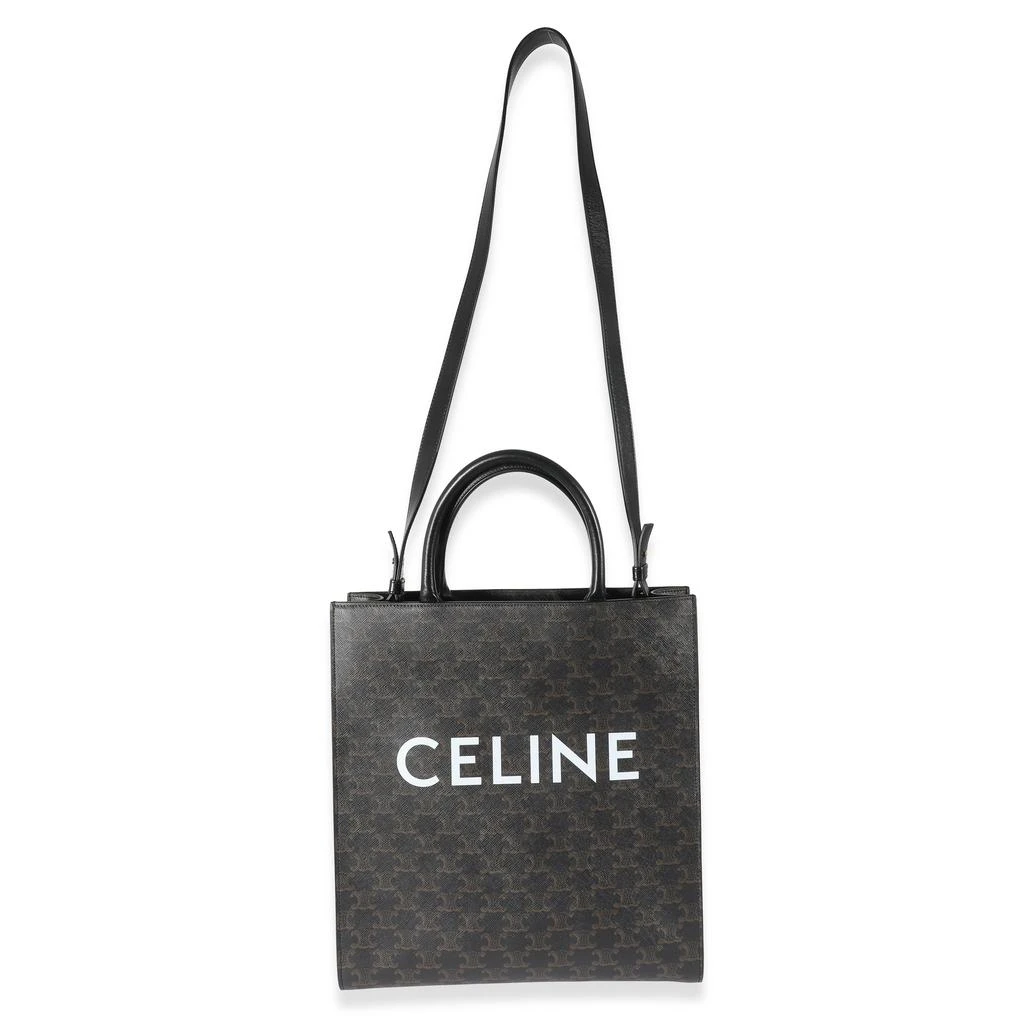 商品[二手商品] Celine|Celine Black Triomphe Canvas Medium Vertical Cabas Tote,价格¥12611,第2张图片详细描述