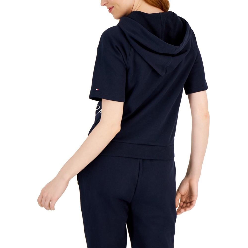 Women's Anchor Short-Sleeve Hooded Sweatshirt商品第2张图片规格展示