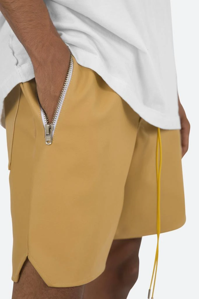 Leather Basketball Shorts - Mustard 商品