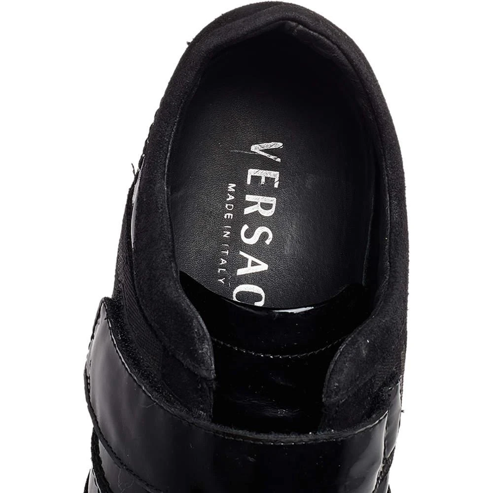 Versace Black Patent Leather And Suede Double Velcro Strap Low Top Sneakers Size 40 商品