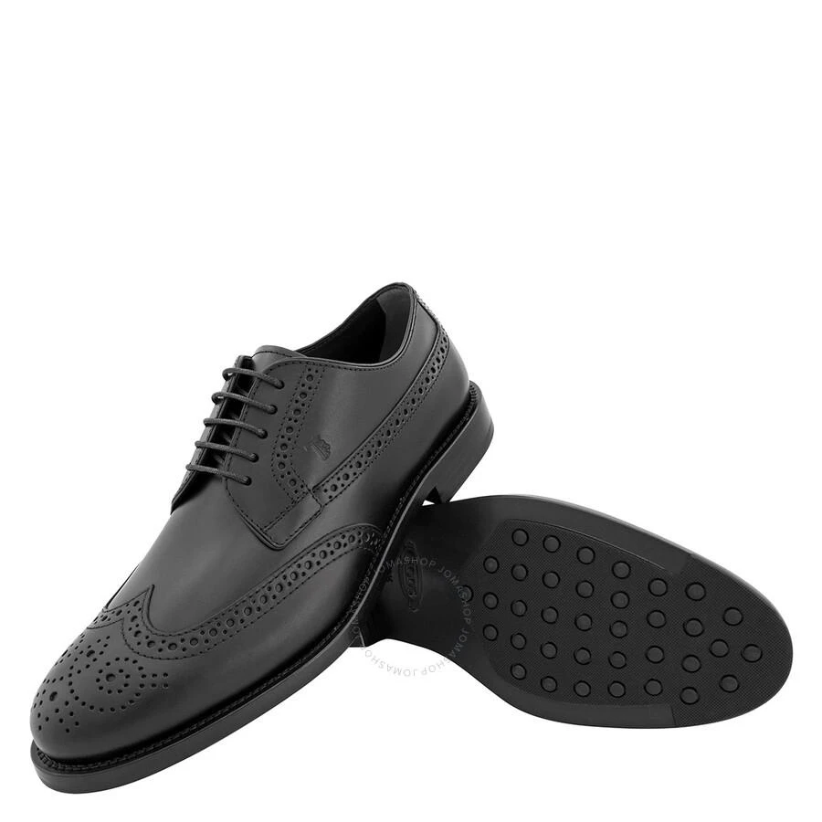 商品Tod's|Men's Black Perforations And Wingtip Leather Derby Shoes,价格¥1482,第2张图片详细描述