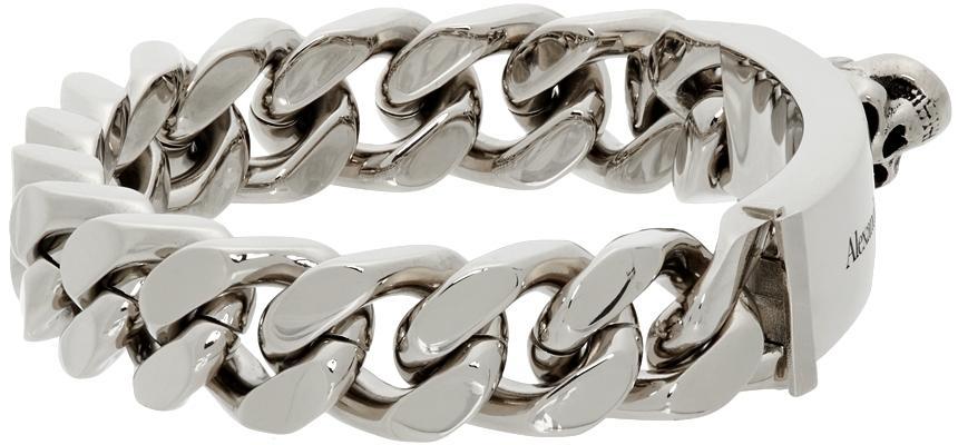 商品Alexander McQueen|Silver Identity Chain Bracelet,价格¥5367,第7张图片详细描述