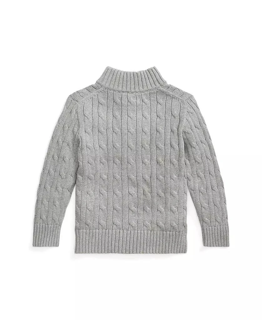 商品Ralph Lauren|Boys 2-7 Cable-Knit Cotton Quarter-Zip Sweater,价格¥388,第4张图片详细描述