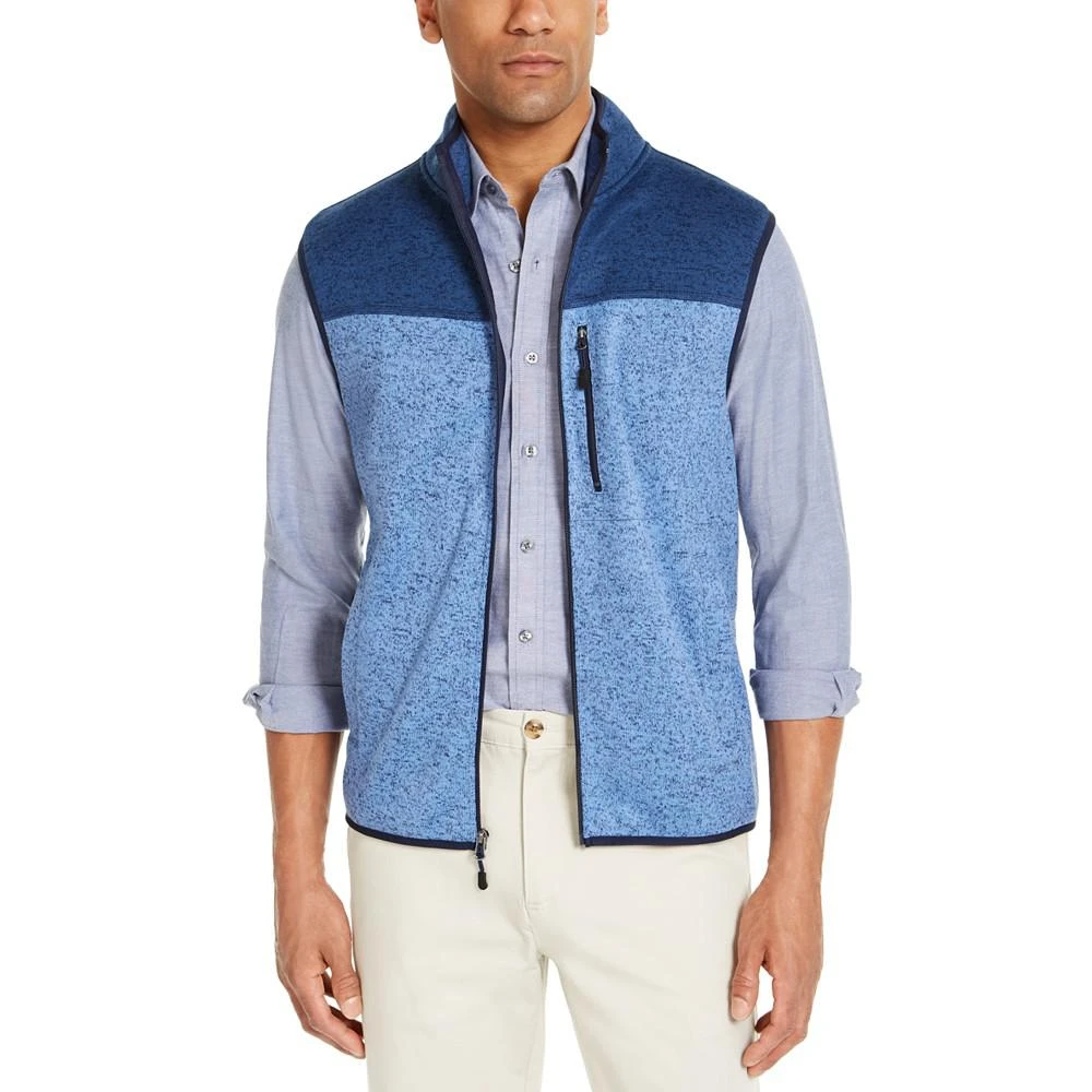 商品Club Room|Men's Colorblock Fleece Sweater Vest, Created for Macy's,价格¥163,第1张图片详细描述