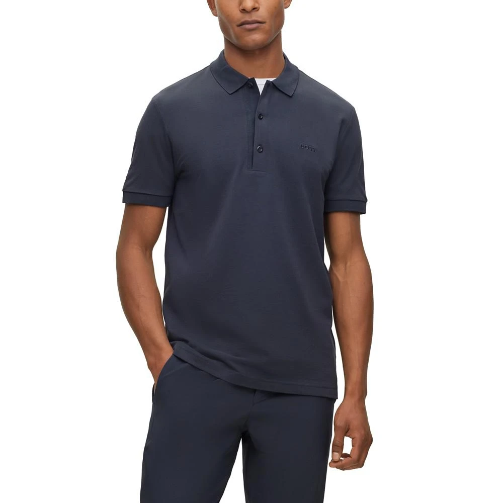 商品Hugo Boss|Men's Logo Detail Slim-Fit Polo Shirt,价格¥884,第1张图片