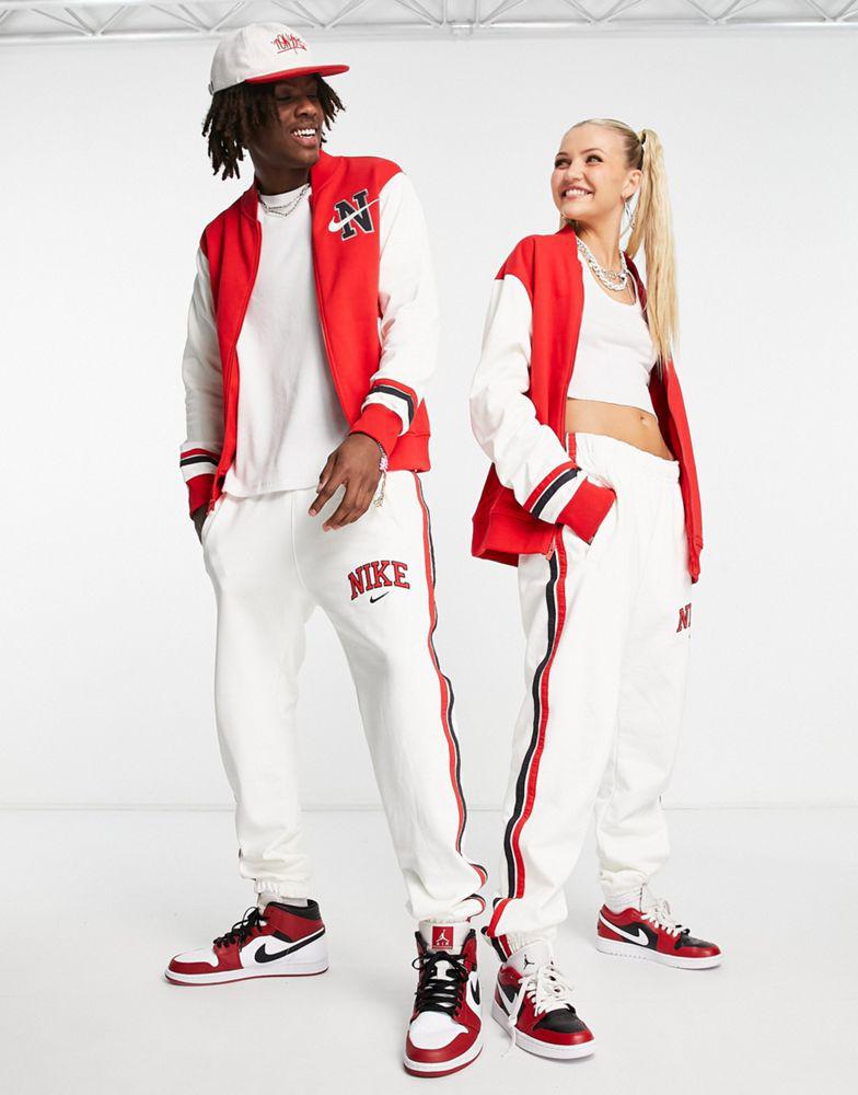 Nike unisex retro collegiate cuffed joggers in sail white商品第1张图片规格展示