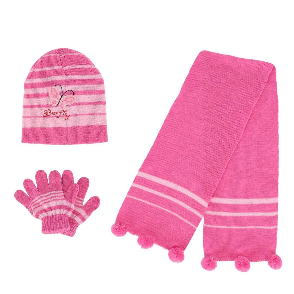 商品Heat Trendz|Girl's One Size Fits Most Stripe Butterfly Hat Gloves and Scarf Winter Set,价格¥199,第5张图片详细描述