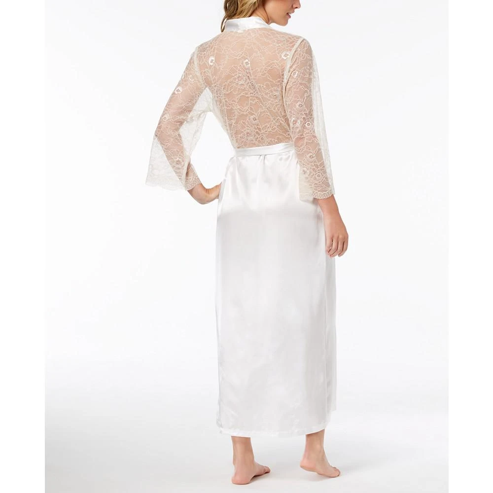商品Linea Donatella|Keepsake Long Satin Lace-Trim Wrap Robe Lingerie,价格¥216,第2张图片详细描述