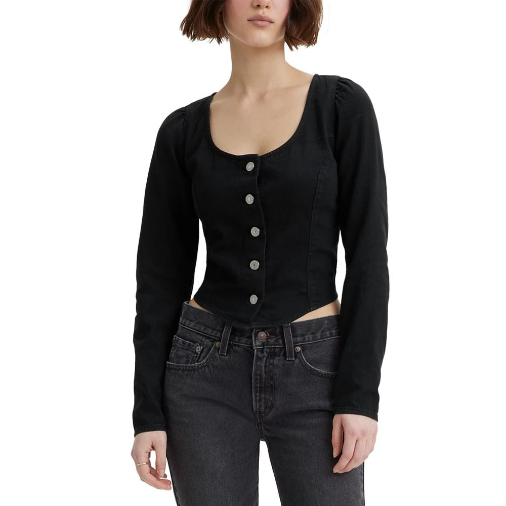 商品Levi's|Women's Daryn Cotton Long-Sleeve Corset Blouse,价格¥294,第1张图片