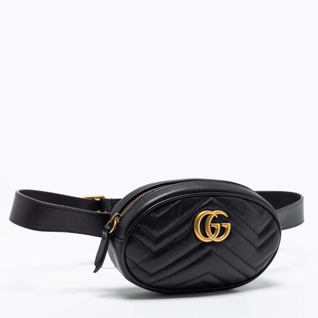 商品[二手商品] Gucci|Gucci Black Matelassé  Leather GG Marmont Belt Bag,价格¥5785,第3张图片详细描述