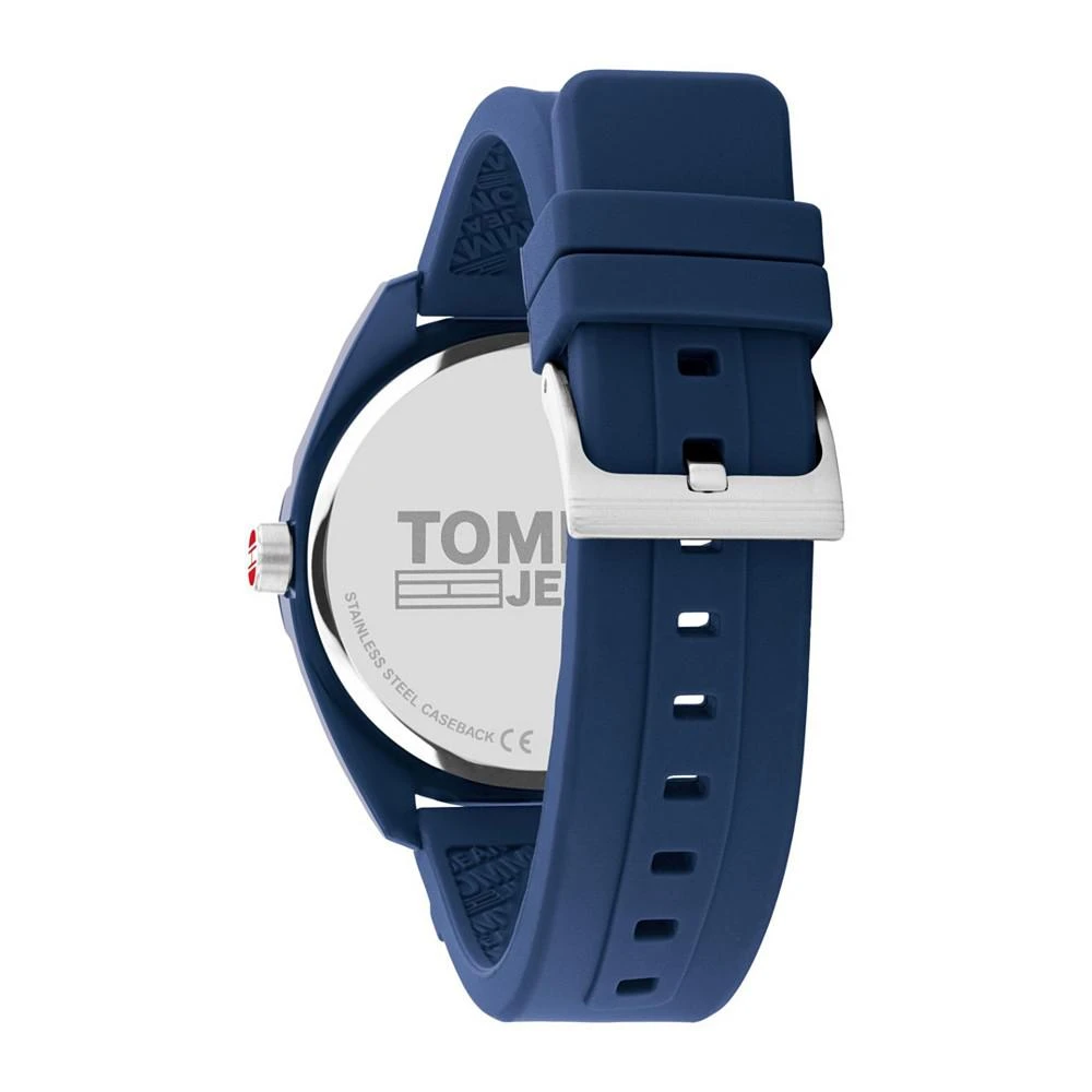 商品Tommy Hilfiger|Tommy Hilfiger Men's Blue Silicone Strap Watch 44mm,价格¥605,第3张图片详细描述