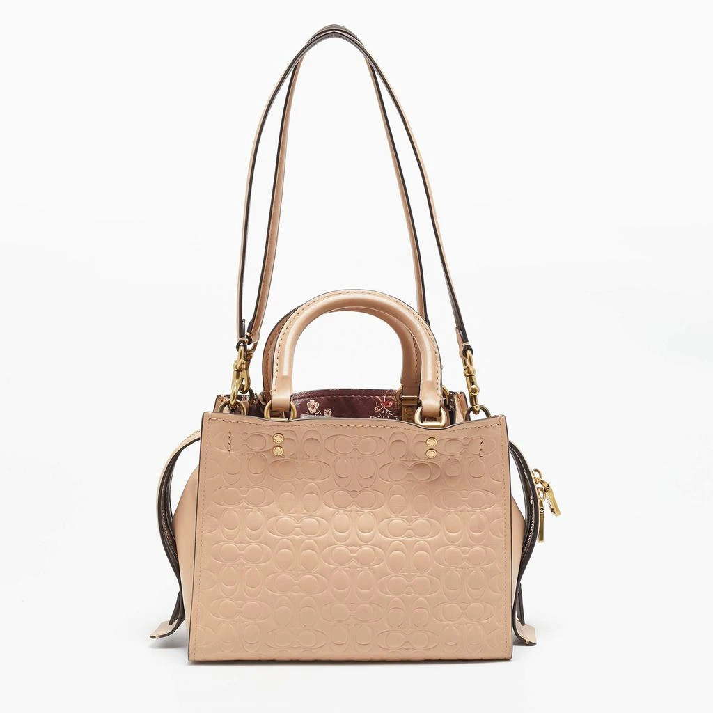 商品[二手商品] Coach|Coach Beige Signature Leather Rogue Tote,价格¥1726,第4张图片详细描述
