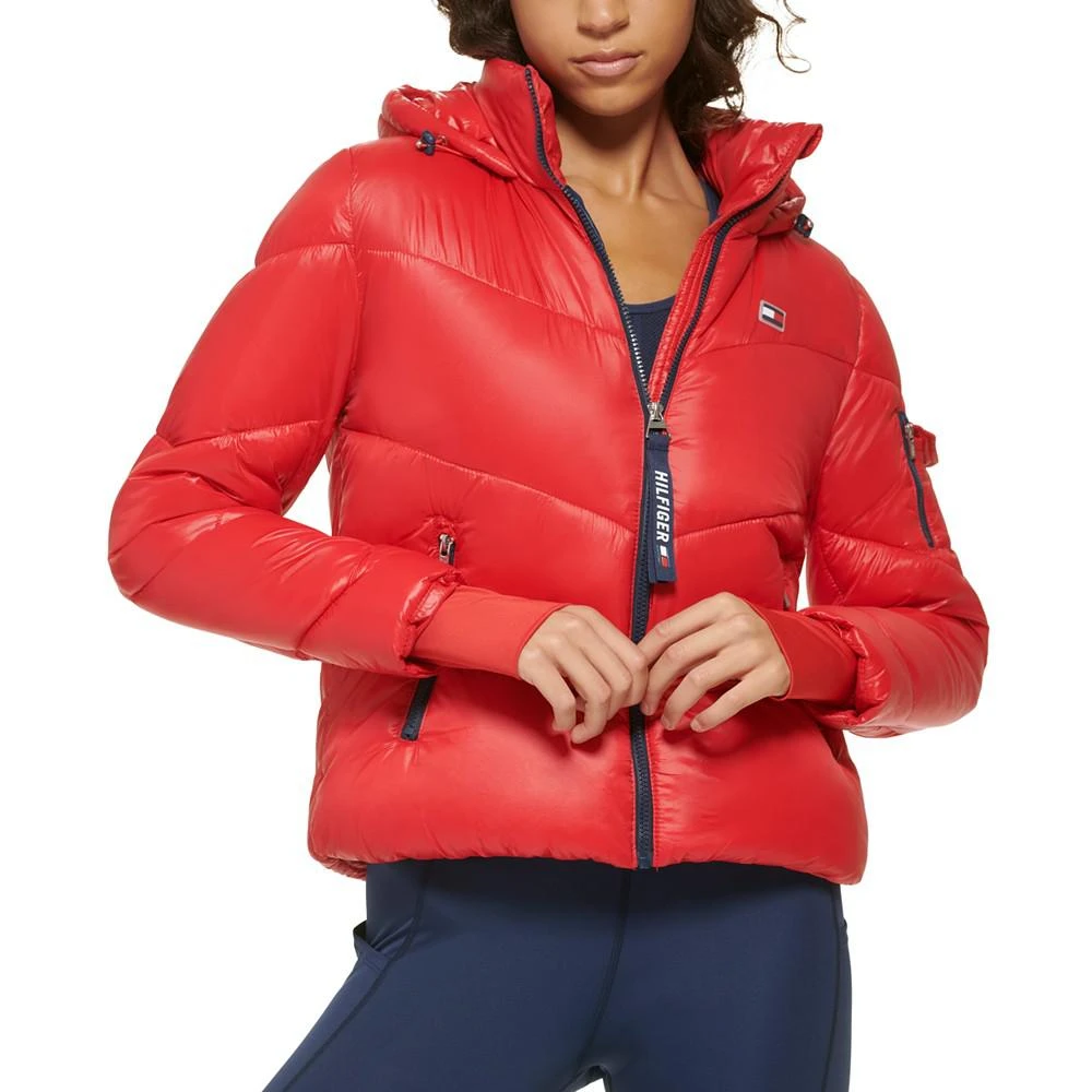 商品Tommy Hilfiger|Women's Hooded Puffer Jacket,价格¥490,第3张图片详细描述