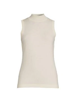 商品Sofia Cashmere|Mockneck Sleeveless Cashmere Vest,价格¥555,第3张图片详细描述