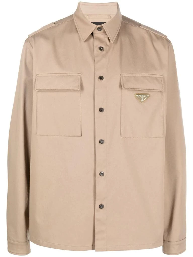 商品Prada|PRADA logo long-sleeve shirt,价格¥10181,第1张图片