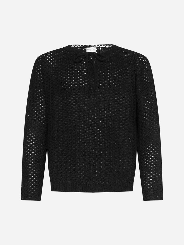 商品Yves Saint Laurent|Wool and mohair grid sweater,价格¥7453,第1张图片