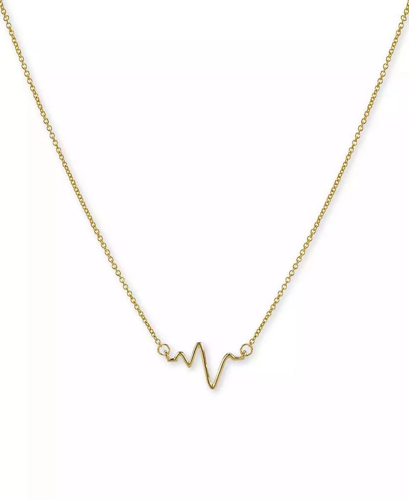 商品Sarah Chloe|Heartbeat Necklace in 14k Gold over Silver, 16" + 2" extender (also available in Sterling Silver),价格¥440,第3张图片详细描述