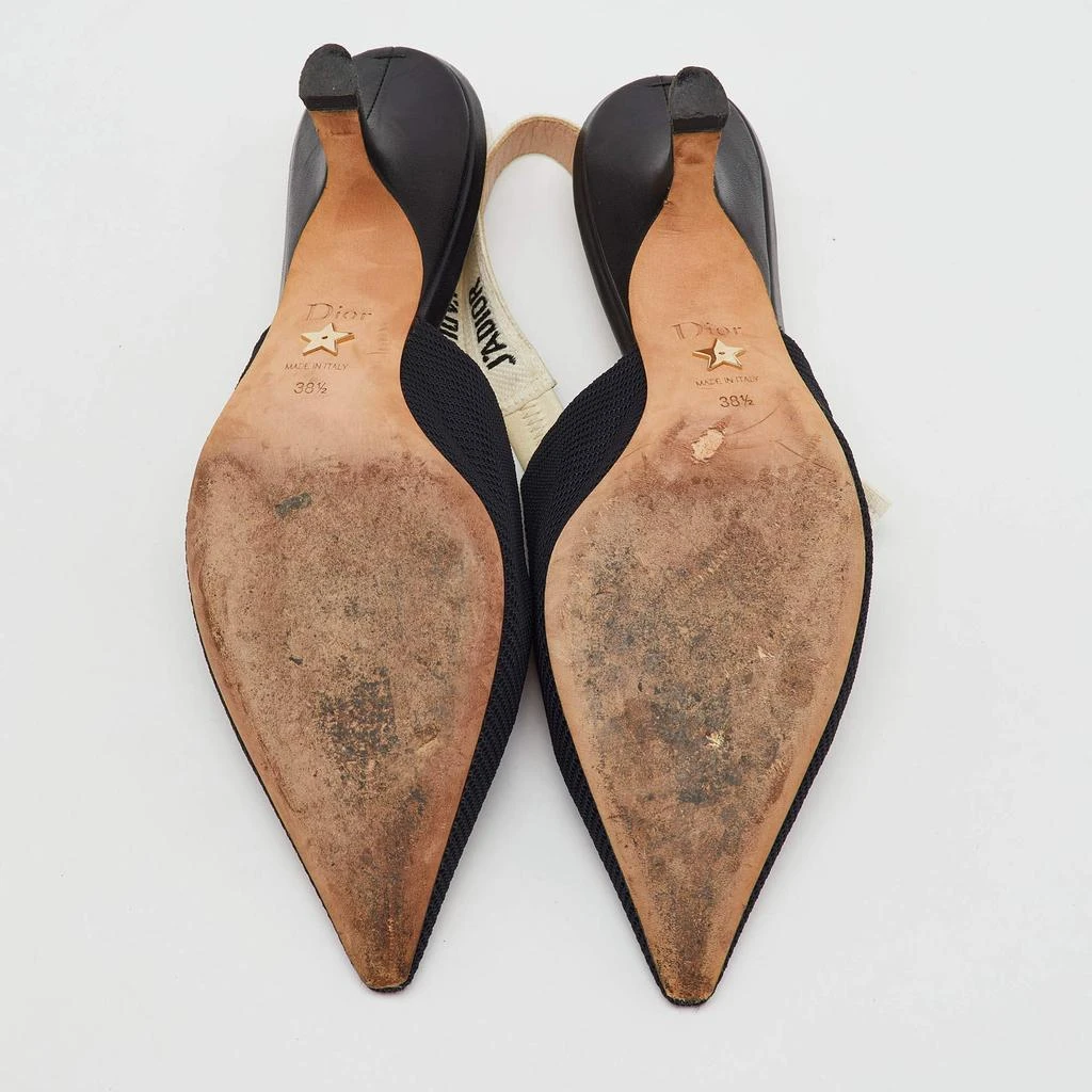 Dior Black Knit Fabric Pointed Toe J'Adior Slingback Pumps Size 38.5 商品
