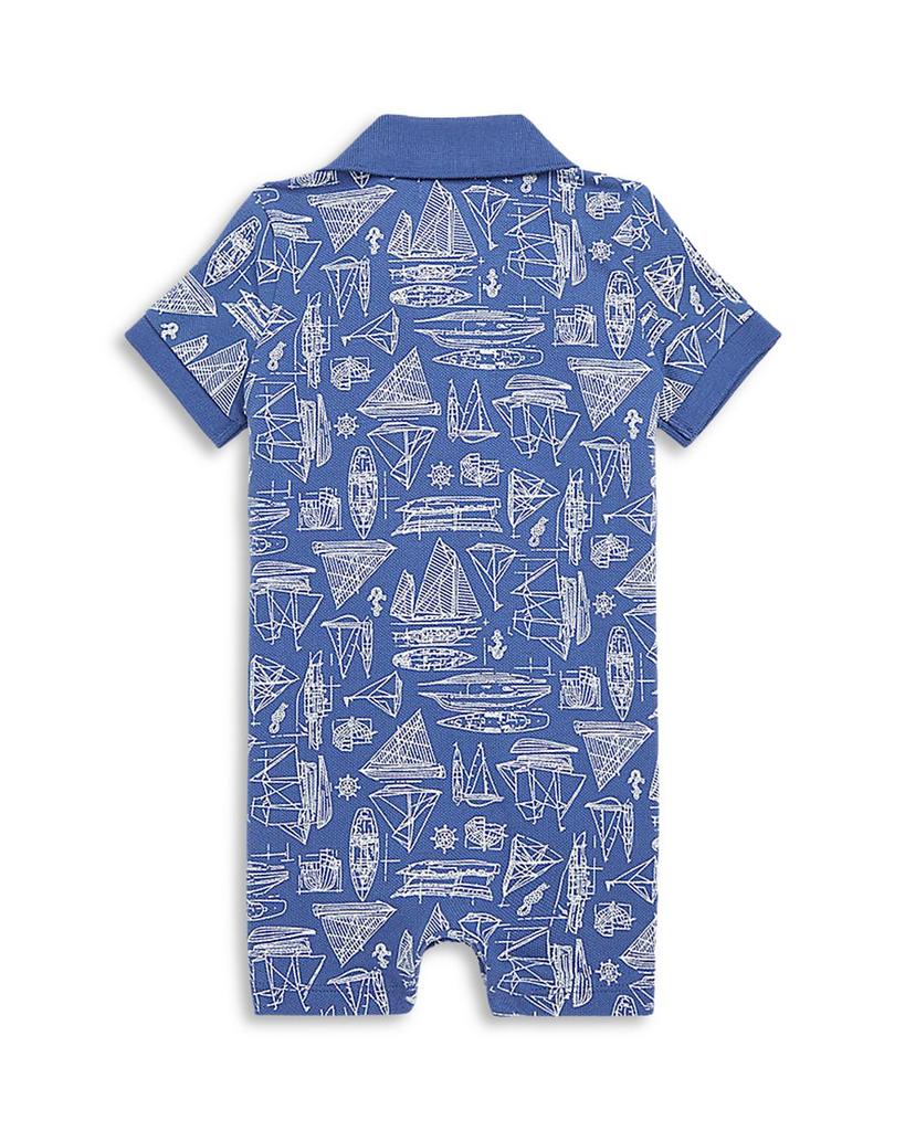 Boys' Sailboat-Print Cotton Mesh Polo Shortall - Baby商品第2张图片规格展示