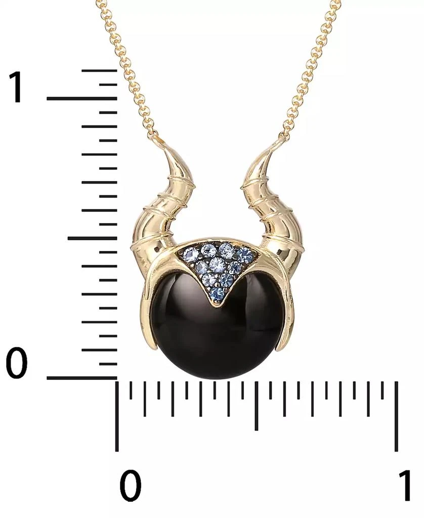 商品Disney|Onyx & Cubic Zirconia Sleeping Beauty Maleficent Horns 18" Pendant Necklace in 18k Gold-Plated Sterling Silver,价格¥522,第3张图片详细描述