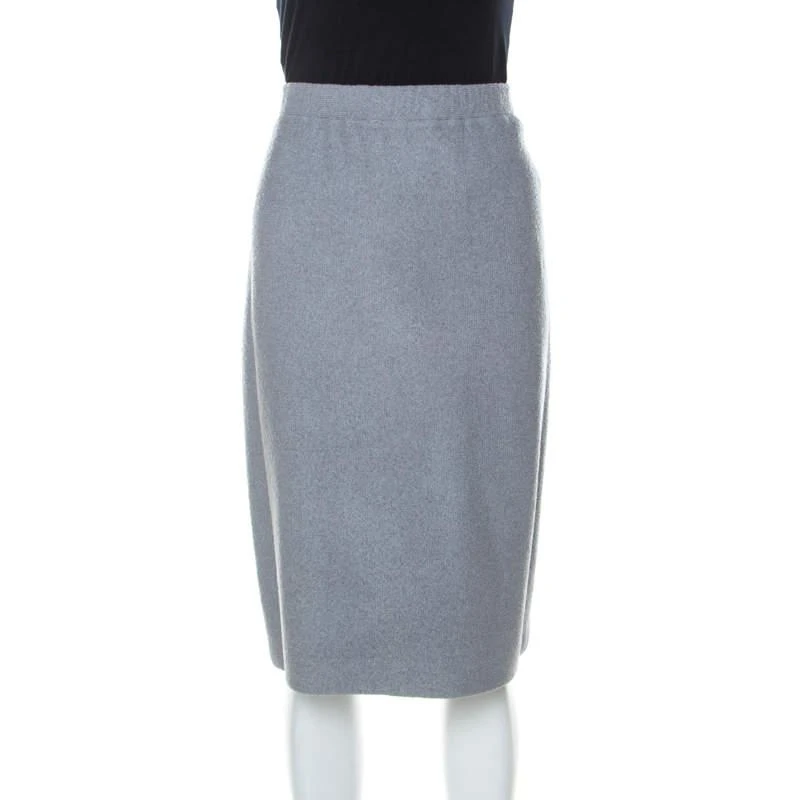 商品[二手商品] St. John|St. John Grey Knitted Elasticized Waistband Skirt XL,价格¥811,第1张图片