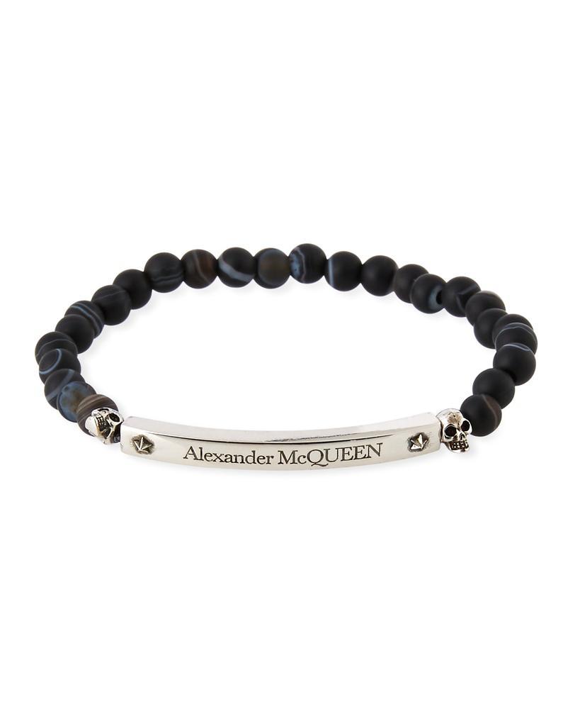 商品Alexander McQueen|Men's Skull Beads Agate Bracelet,价格¥1816,第1张图片