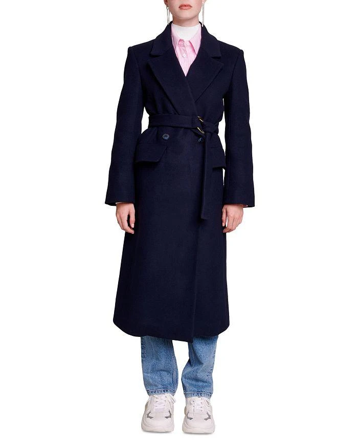 商品Maje|Giblue Double Breasted Belted Coat,价格¥3501,第1张图片详细描述