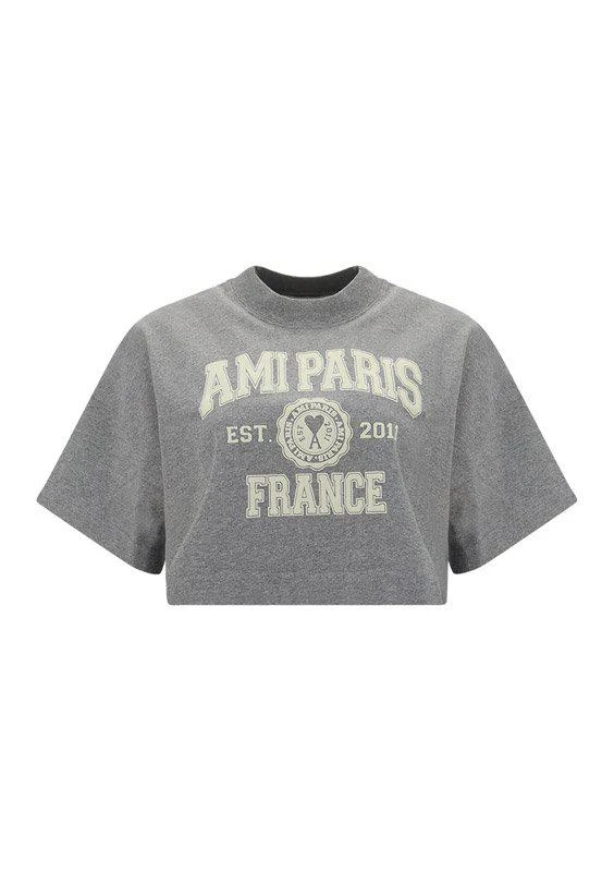 商品AMI|AMI Logo Printed Cropped T-Shirt,价格¥614,第1张图片