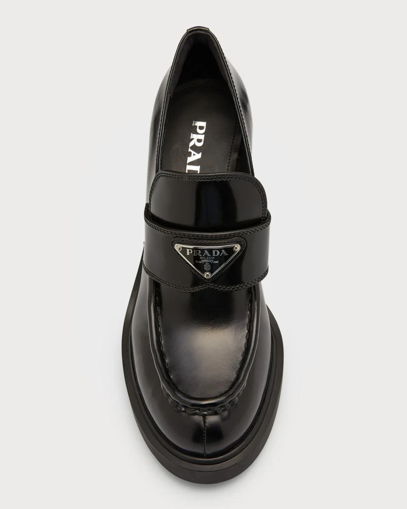 商品Prada|Chocolate Flow Heeled Loafers,价格¥6107,第5张图片详细描述