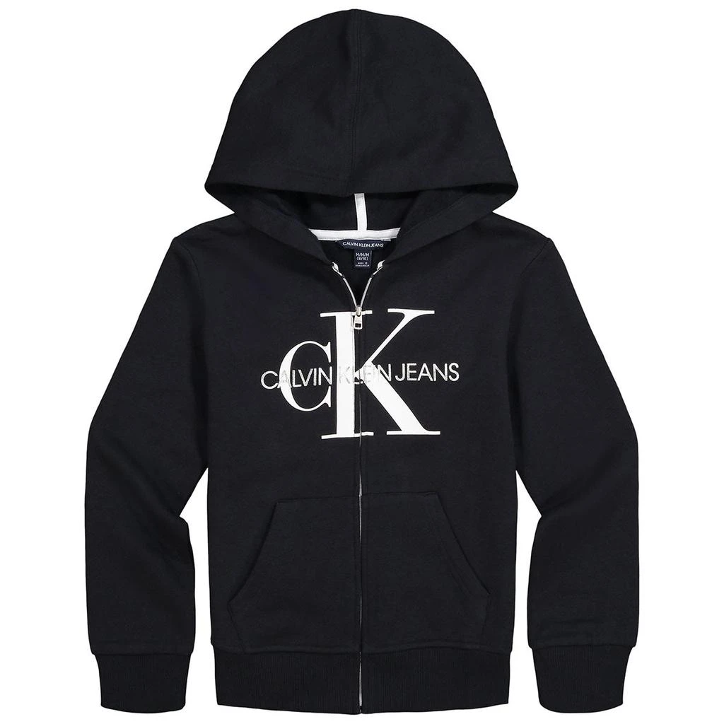 商品Calvin Klein|Calvin Klein Big Girl's Monogram Logo Hoodie,价格¥105,第3张图片详细描述