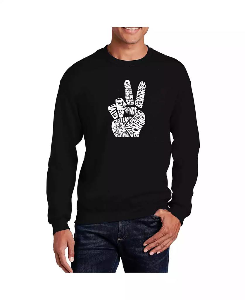 Felpa girocollo da uomo con scritta "Peace Fingers" image 2