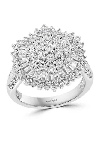 商品Effy|1.5 Ct. T.w. Diamond Miracle Set Cluster Ring In 14K White Gold,价格¥14184,第1张图片