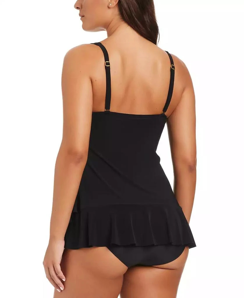 商品Beyond Control|Women's Solid Essentials O-Ring Ruffled Swim Dress,价格¥657,第2张图片详细描述