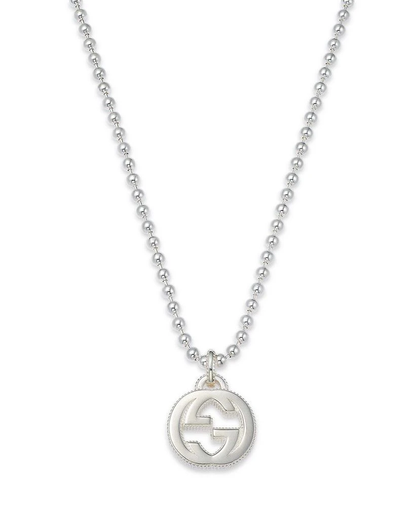 商品Gucci|Sterling Silver Interlocking G Pendant Necklace, 15",价格¥3058,第1张图片