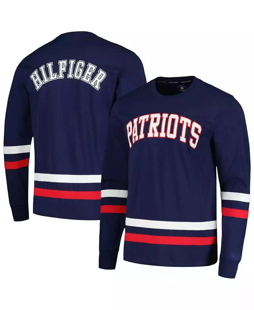 商品Tommy Hilfiger|Men's Navy, Red New England Patriots Nolan Long Sleeve T-shirt,价格¥389,第1张图片