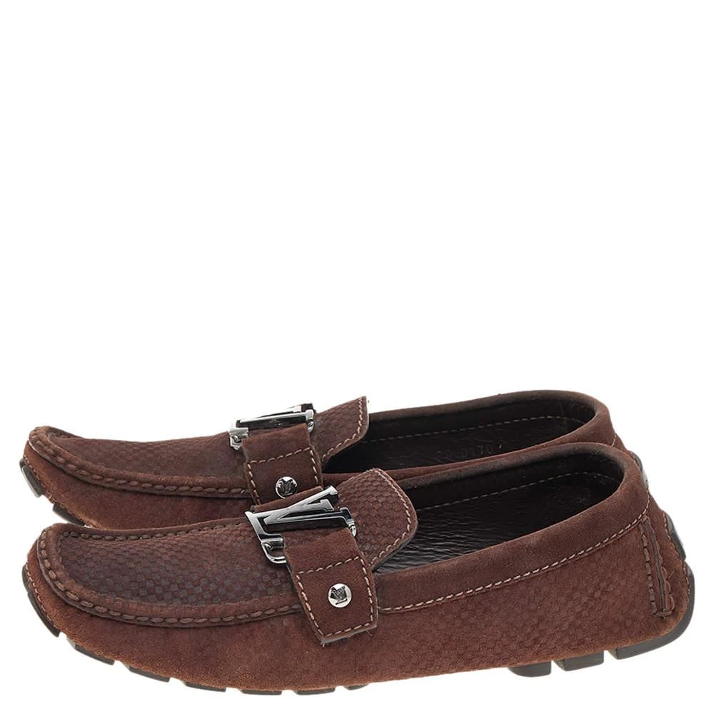 商品[二手商品] Louis Vuitton|Louis Vuitton Brown Monte Carlo Suede Slip on Loafers Size 40,价格¥3903,第4张图片详细描述