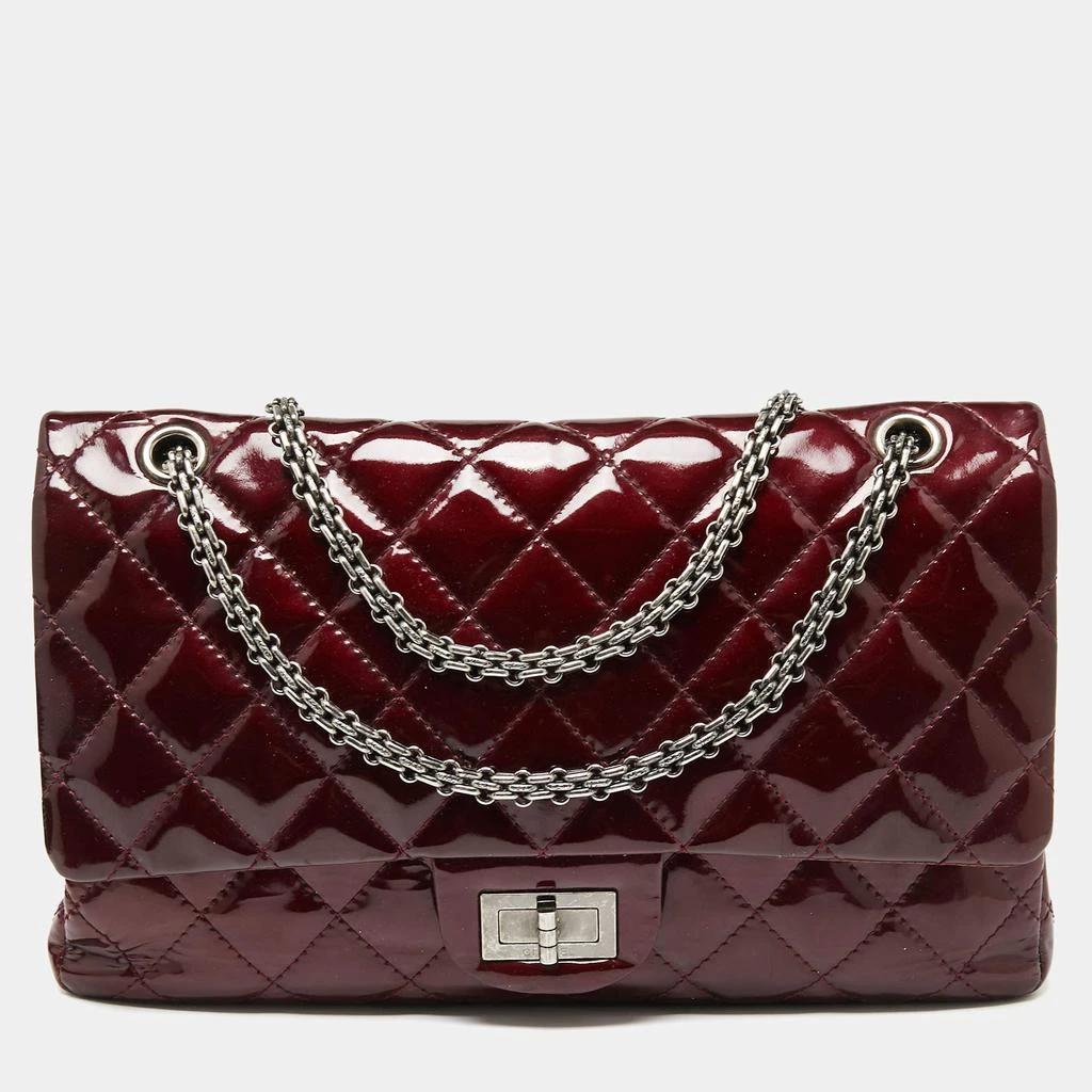 商品[二手商品] Chanel|Chanel Burgundy Quilted Patent Leather Reissue 2.55 Classic 227 Flap Bag,价格¥22638,第1张图片