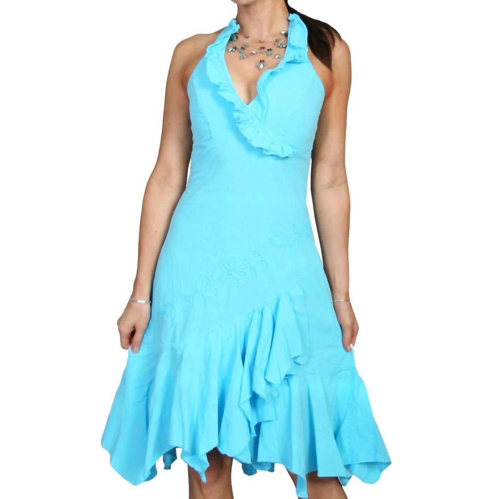 商品Scully|Halter Dress In Turquoise,价格¥616,第1张图片