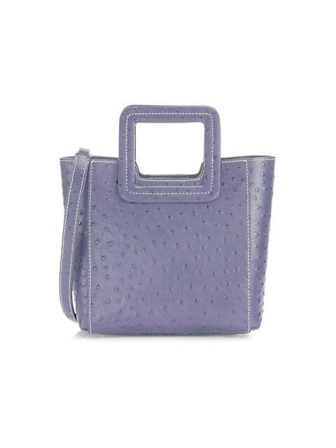 商品Staud|Mini Shirley Ostritch-Embossed Leather Tote,价格¥1411,第1张图片