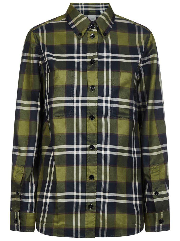 Burberry Checked Long-Sleeved Shirt商品第1张图片规格展示