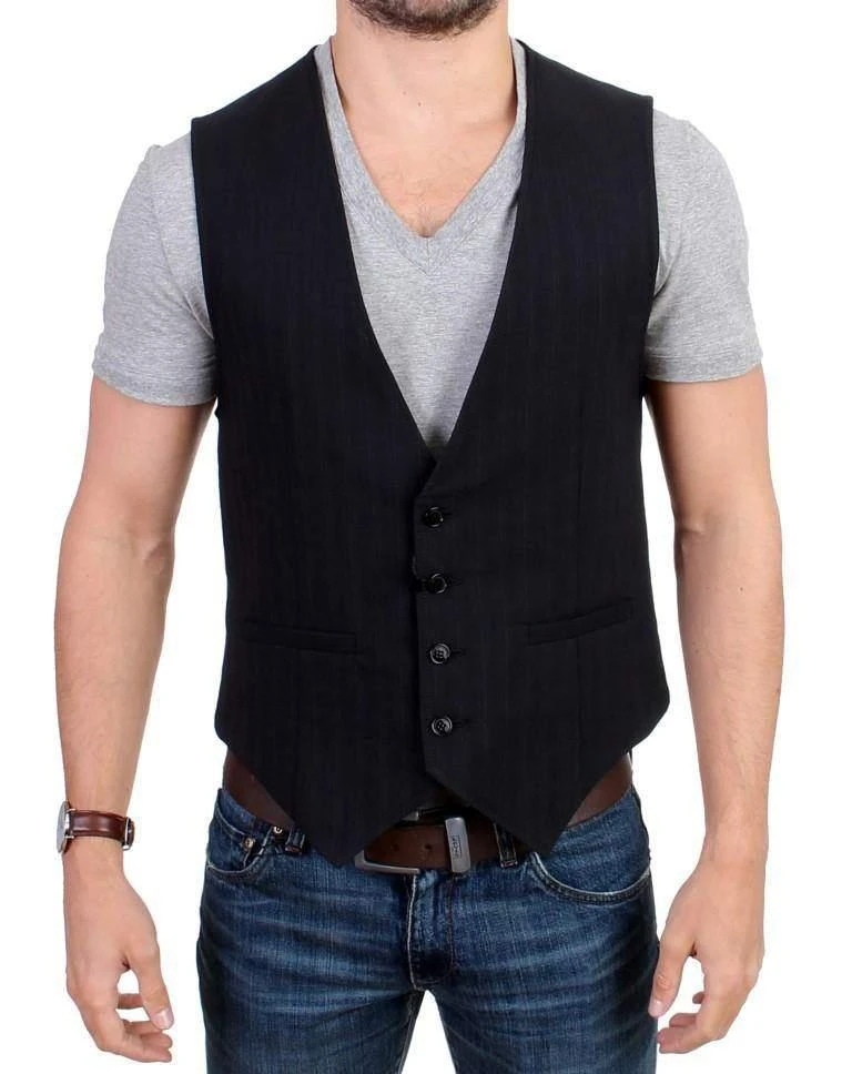 商品Costume National|COSTUME NATIONAL C’N’C  Striped Cotton Casual Vest,价格¥1025,第1张图片