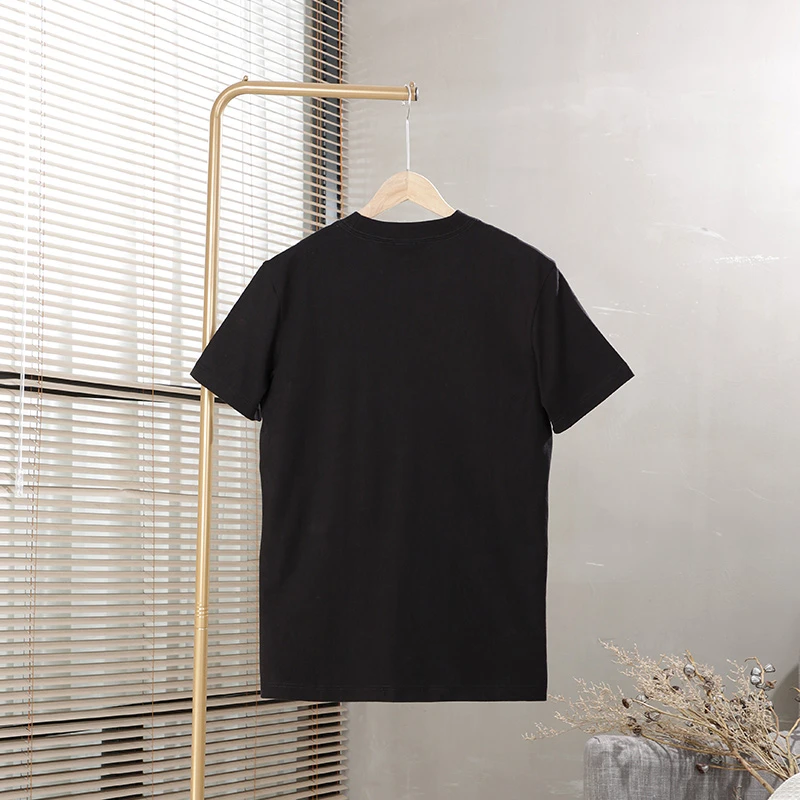 Calvin Klein/CK 男女同款黑色刺绣小徽标圆领纯棉短袖T恤  商品